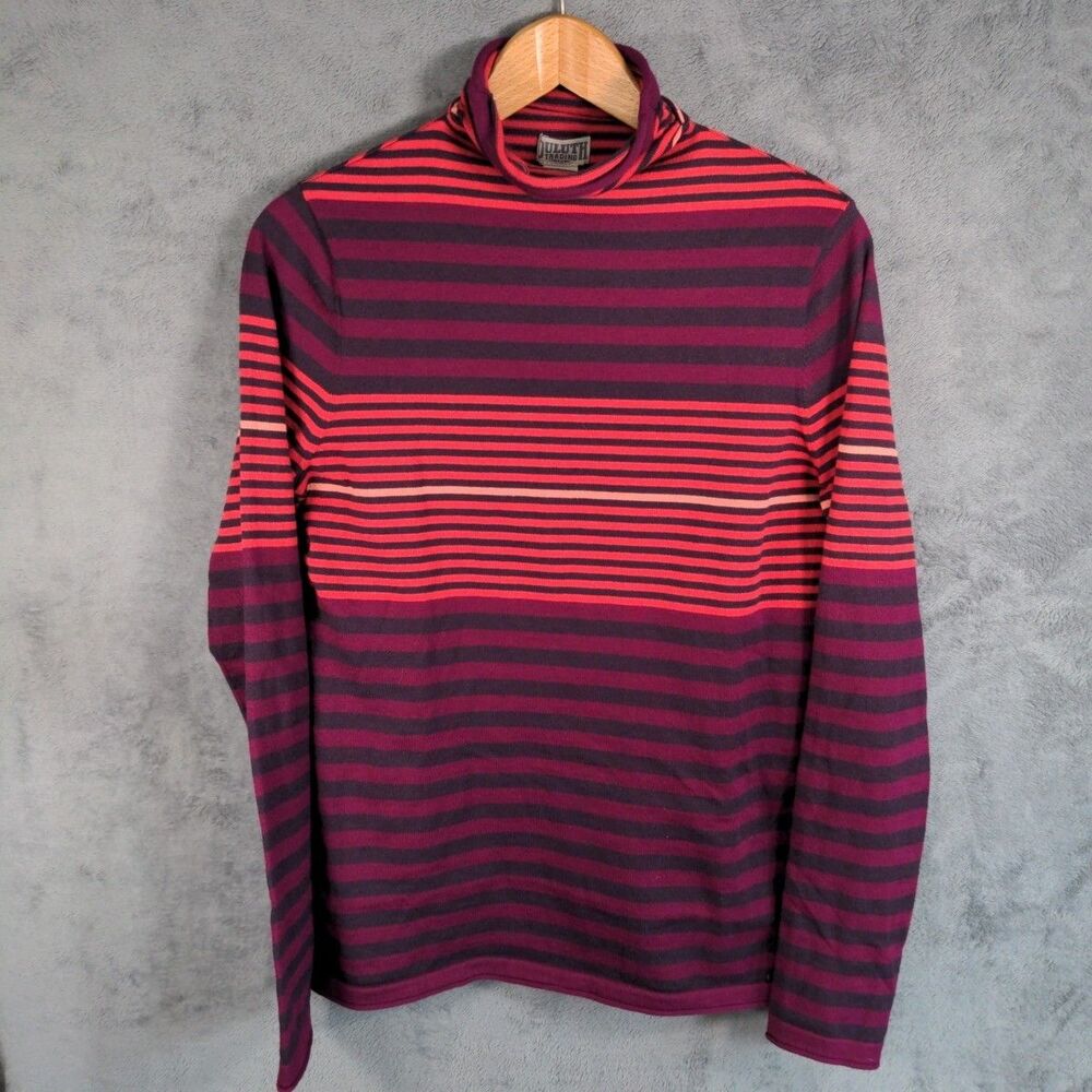 Duluth Trading Turtleneck Sweater Women's Size M Coolmax S'no Sweat Stripe